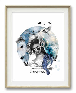 CAPRICORN New Zodiac Art Print Sunny Mase Designs